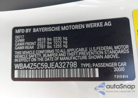 2018 BMW 440I from USA, damaged, VIN WBA4Z5C59JEA32798